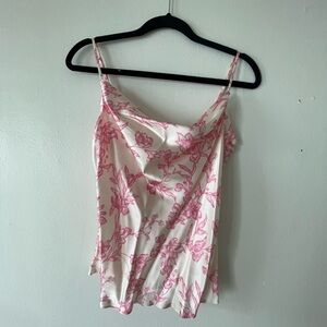 Ginia White Pink V-Neck Camisole